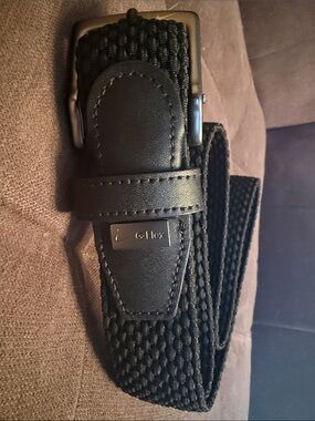 Nike G-Flex Stretch Black Woven Belt with Metal Buckle